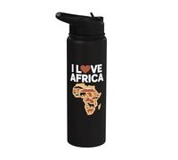 Design della silhouette del continente africano Stainless Steel Insulated Water Bottle