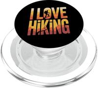 Design della silhouette di I Love Hiking Mountain PopSockets PopGrip per MagSafe