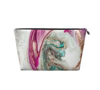 Design della superficie in marmo dorato verde viola, Borsa da toilette Borsa per trucco Borsa per cosmetici Borsa da toilette da viaggio portatile