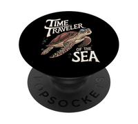 Design della tartaruga marina viaggiatore del tempo PopSockets PopGrip Adesivo