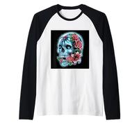 Design della testa mortale con tarantola, rose e lillien Maglia con Maniche Raglan