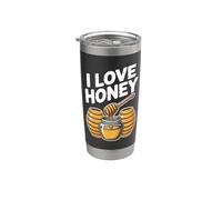 Design dell'apiario I Love Honey Entusiast Bicchiere termico in acciaio inox doppia parete