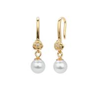 Design delle signore del gancio dell'orecchio della perla temperamento dell'argento 925, Metallo