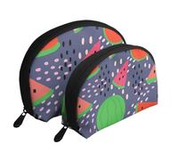 Design di anguria di frutta estiva, Borsa per trucco a conchiglia Portamonete da donna Borsa da toilette piccola Borsa per cosmetici 2 pezzi