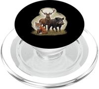 Design di animali della foresta, cervi, cinghiali e volpi PopSockets PopGrip per MagSafe
