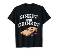 Design di Borse per Cornhole Che affondano e BEV Maglietta con Stampa Grafica Economica, Uomo, Nero, M