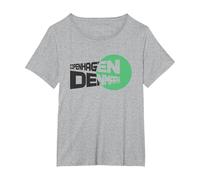 Design di Copenaghen Maglietta, Donna Plus-Size, Grigio Melange, 1X