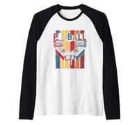 Design di gioco arcade vintage con flipper retrò Maglia con Maniche Raglan