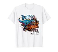 Design di Halloween con Scritta Bigger Louder More Jurassic Park Maglietta