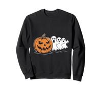 Design di Halloween con Zucca e Tre Fantasmi Felpa