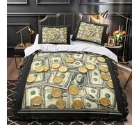 Design di metà secolo Set Di Copripiumino Set di biancheria da letto 3 Pezzi ultra stampa di 3D con cerniera con federa Motivo geometrico copripiumino for ragazzi e bambini Super king（260x220cm）