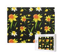 Design di sfondo senza soluzione di continuità con fiori di narciso,Puzzle in legno da 500 pezzi, gioco di famiglia, puzzle per adulti e adolescenti, decorazioni per la casa