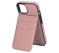 Design di slot per schede di cassa del telefono cellulare in pelle PU antiurto per il lavoro (oro rosa)