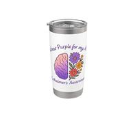 Design di supporto viola per la consapevolezza dell'Alzheimer della mamma Bicchiere termico in acciaio inox doppia parete