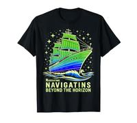 Design di Una Nave a Vela Verde - Navigando Oltre l'orizzonte Maglietta