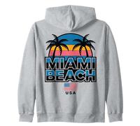 Design di Viaggio in Città con Palme di Miami Beach Felpa con Cappuccio