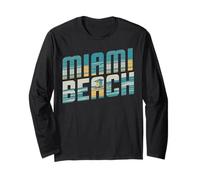 Design di Viaggio in Città con Palme di Miami Beach Maglia a Manica