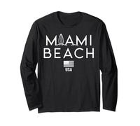Design di Viaggio in Città con Palme di Miami Beach Maglia a Manica
