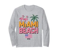 Design di Viaggio in Città con Palme di Miami Beach Maglia a Manica
