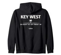 Design di Viaggio sull'isola di Key West Florida Coordinates Felpa con Cappuccio