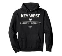 Design di Viaggio sull'isola di Key West Florida Coordinates Felpa con Cappuccio