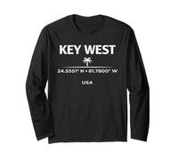 Design di Viaggio sull'isola di Key West Florida Coordinates Maglia a Manica