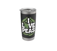 Design divertente a tema "I Love Peas" Bicchiere termico in acciaio inox doppia parete