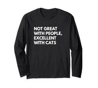Design Divertente con Animali Domestici Not Great with People Maglia a Manica