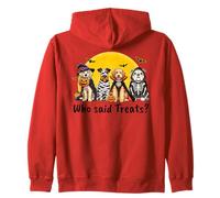 Design Divertente con Cane di Halloween Who Said Treats Felpa con Cappuccio