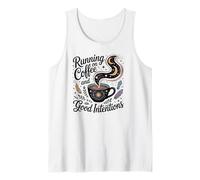 Design Divertente con Citazione Running on Coffee And Good Intentions Canotta