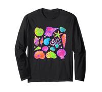 Design divertente con conchiglie colorate e stelle marine Maglia a Manica