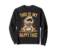Design divertente con drago barbuto e scritta "This Is My Happy Face" Felpa