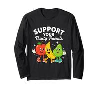 Design divertente con frutta "Support Your Fruity Friends" Maglia a Manica