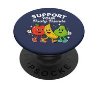 Design divertente con frutta "Support Your Fruity Friends" PopSockets PopGrip Adesivo