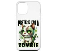 Design divertente con gatto di Halloween che finge di essere uno zombi Custodia per iPhone 12/12 Pro