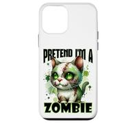 Design divertente con gatto di Halloween che finge di essere uno zombi Custodia per iPhone 12 mini