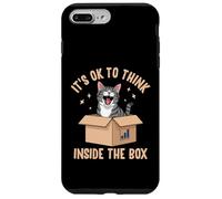 Design divertente con gatto "It's OK to Think Inside the Box" Custodia per iPhone 7 Plus/8 Plus