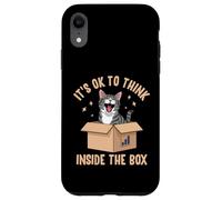 Design divertente con gatto "It's OK to Think Inside the Box" Custodia per iPhone XR