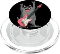 Design divertente con gatto Rockstar per gli amanti della musica PopSockets PopGrip per MagSafe