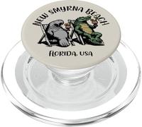 Design divertente con lamantino e coccodrillo di Smyrna Beach USA PopSockets PopGrip per MagSafe