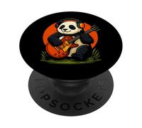 Design divertente con panda per amanti della musica e rock PopSockets PopGrip Adesivo