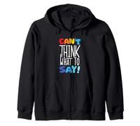 Design divertente con scritta "Can't Think What to Say Felpa con Cappuccio