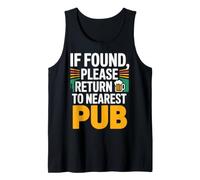 Design Divertente con Scritta If Found Please Return To Nearest Pub Canotta