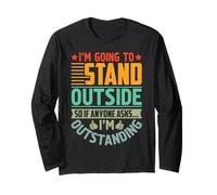 Design Divertente con Scritta I'm Outstanding Standing Outout Maglia a Manica