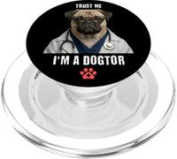 Design divertente con scritta in inglese "I'm A Dogtor Pug - Canine Veterinari" PopSockets PopGrip per MagSafe