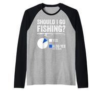 Design Divertente con Scritta in Inglese Should I Go Fishing per Uomini, Donne, Ragazzi, Bambini, Basso papà Maglia con Maniche Raglan