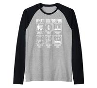 Design Divertente con Scritta in Inglese What I Do for Fun Scacchista Maglia con Maniche Raglan