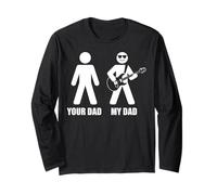 Design Divertente con Scritta in Inglese Your Dad My Dad Guitar Player Maglia a Manica