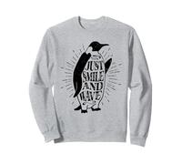 Design Divertente con Scritta Just Smile And Wave Felpa