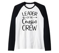 Design divertente con scritta "Leader of the Cousin Crew", per bambini, donne, uomini, ragazze Maglia con Maniche Raglan